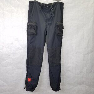 Round Two Hiking Pants Women's S Original Release Black Side Zips Cargo Pockets